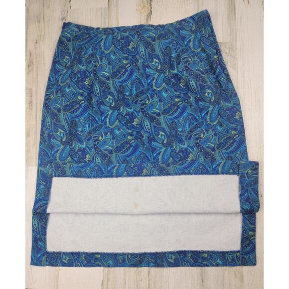 Paul Harris Vintage Blue Paisley High Waisted Pencil Skirt- Size 10 - Picture 3 of 10